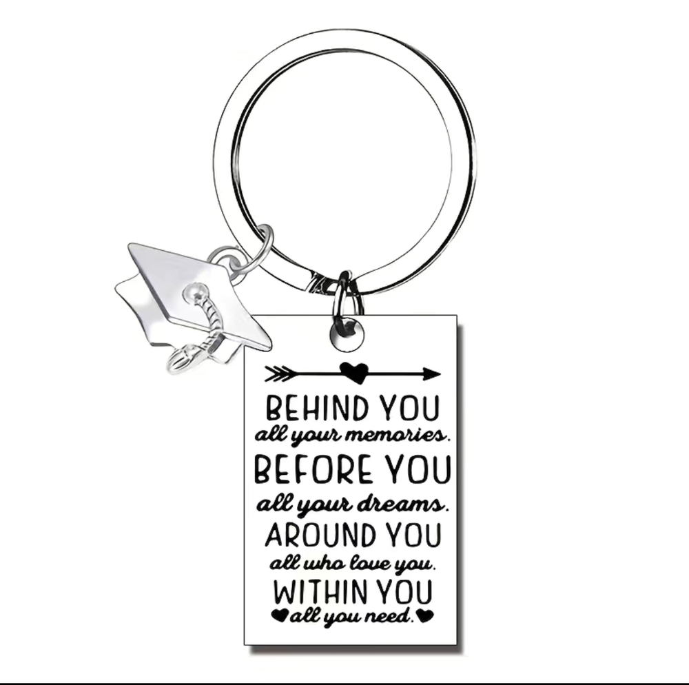 3/$25 Graduation Themed Stainless Steel Keychain NEW